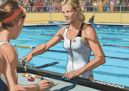 Kate Douglass Breaks World Record in 50-meter Freestyle at Pan Pacific Championships — AI-generated editorial illustration