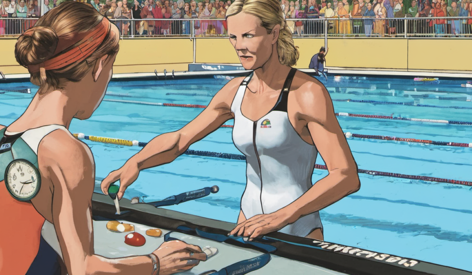 Kate Douglass Breaks World Record in 50-meter Freestyle at Pan Pacific Championships — AI-generated editorial illustration