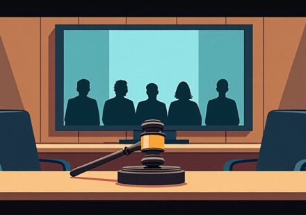 Judge Jackie Glass, Former ‘Swift Justice’ Host, Dies at 70 — AI-generated editorial illustration