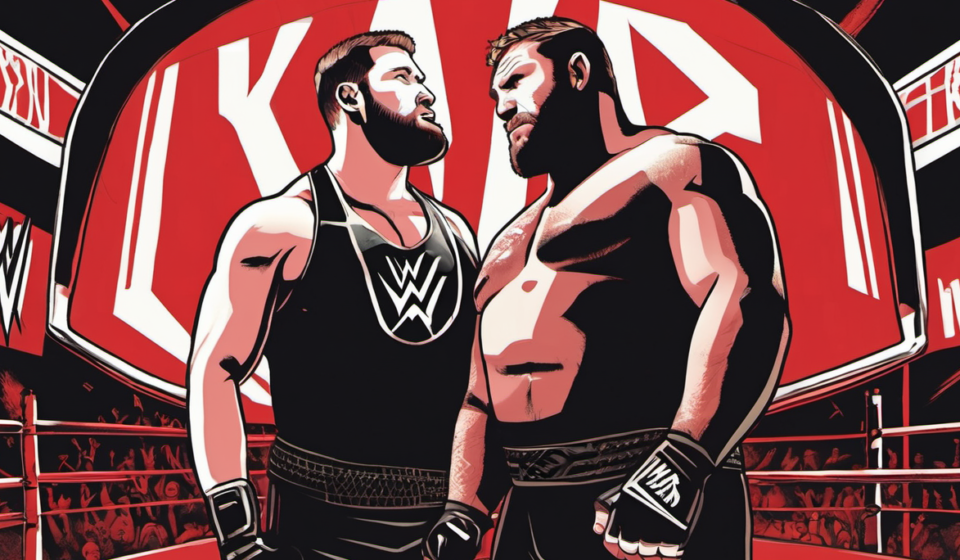 Kevin Owens Reflects on Sami Zayn’s Historic WWE Title Victory — AI-generated editorial illustration