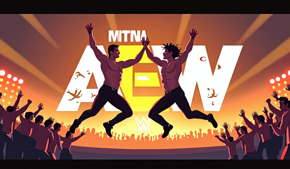 Don Callis Hypes Omega vs. Ospreay as the Ultimate AEW Showdown — AI-generated editorial illustration