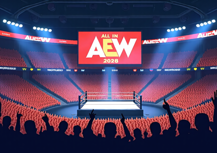 MJF Declares AEW the Ultimate Fan Experience After All In Success — AI-generated editorial illustration