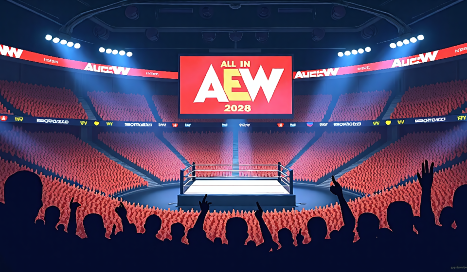 MJF Declares AEW the Ultimate Fan Experience After All In Success — AI-generated editorial illustration