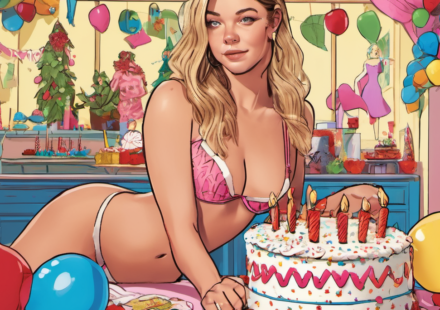 Sydney Sweeney Celebrates Birthday with New SYRN Lingerie Drop — AI-generated editorial illustration