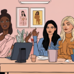 Kylie Jenner Discusses Bigger Breast Implants on Bestie Podcast — AI-generated editorial illustration