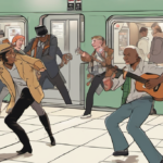 Mike Myers Dances Ballet in Toronto Subway, No Costume Needed — AI-generated editorial illustration