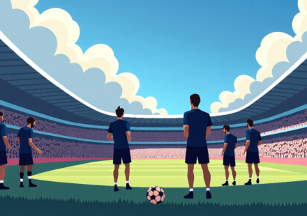 PSG Faces Barcelona and Man City in Champions League Title Defense — AI-generated editorial illustration
