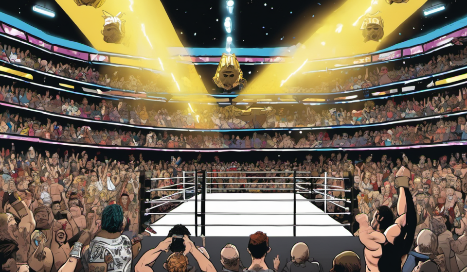 AEW All In London 2026: Main Event, 13 Matches, 9 Championships — AI-generated editorial illustration