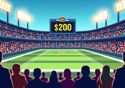DraftKings Offers $200 Bonus for $5 Bet on College Football Week 0 — AI-generated editorial illustration