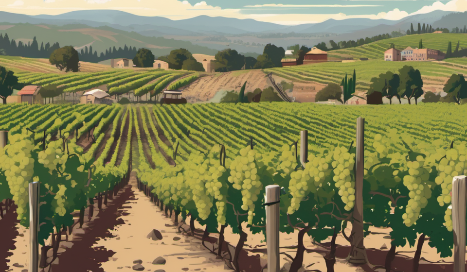 California Vineyards Face Crisis as Wine Demand Declines — AI-generated editorial illustration