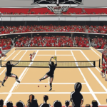 Nebraska Dominates UNLV in Players Era Volleyball Showcase — AI-generated editorial illustration