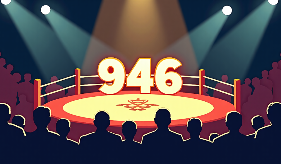 WWE Files New Cryptic Trademark “946” with USPTO — AI-generated editorial illustration
