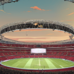 AEW All In: London 2026 – Inside Wembley’s Early Construction — AI-generated editorial illustration