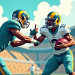 Dolphins Trade Tutu Atwell to Rams for RB Jarquez Hunter — AI-generated editorial illustration