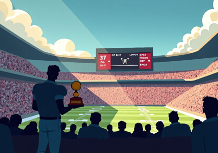 2026 College Football: Bold Predictions for CFP, Rivalries & Heisman — AI-generated editorial illustration
