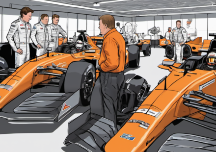 McLaren’s 2027 IndyCar Lineup: Brown, Dixon, Rosenqvist and the Future — AI-generated editorial illustration