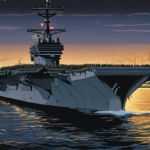 USS Lincoln Passes Singapore Strait After 9‑Month Deployment — AI-generated editorial illustration