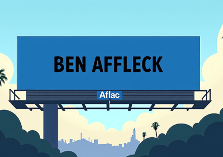 Ben Affleck’s Name Pops Up on Aflac Ads Across Los Angeles — AI-generated editorial illustration