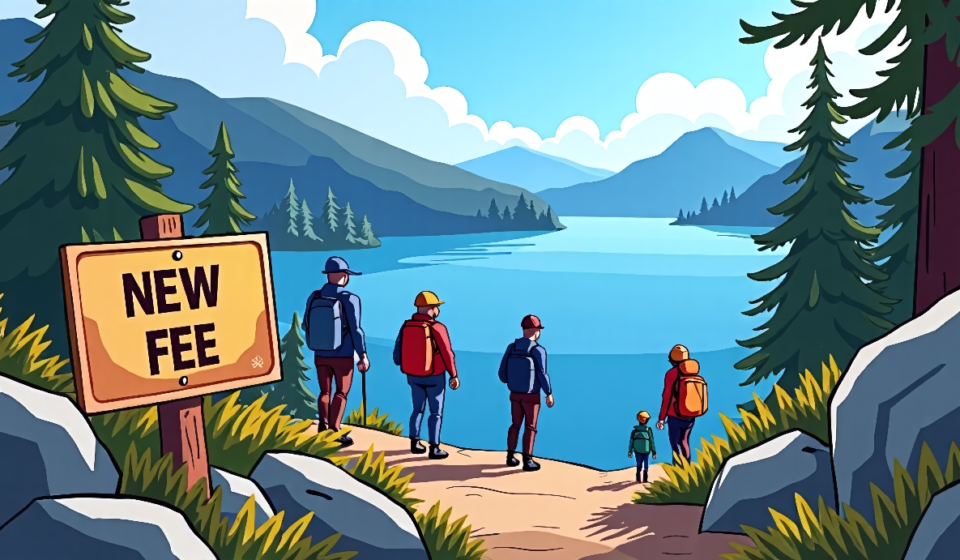 Lake Tahoe Faces New Visitor Fees, Raising Costs for Tourists — AI-generated editorial illustration