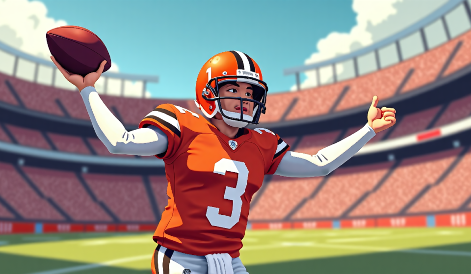 Browns Secure Dillon Gabriel on 53‑Man Roster After Impressive Preseason Finale — AI-generated editorial illustration