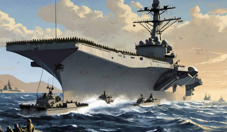 USS George Washington’s New Middle East Mission Boosts Crew Morale — AI-generated editorial illustration