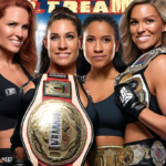Brawling Birds Claim AEW Women’s Tag Titles at All In London — AI-generated editorial illustration