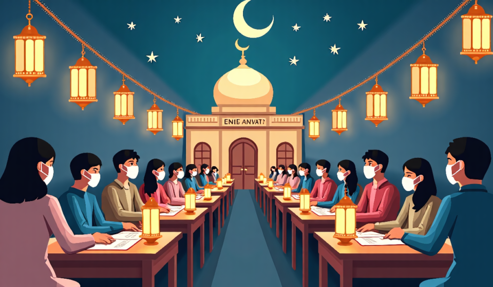 California Approaches Decision on Recognizing Eid Holidays in Schools — AI-generated editorial illustration