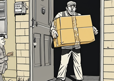DoorDash Driver Delivers Food Naked, Family Shocked in Texas — AI-generated editorial illustration