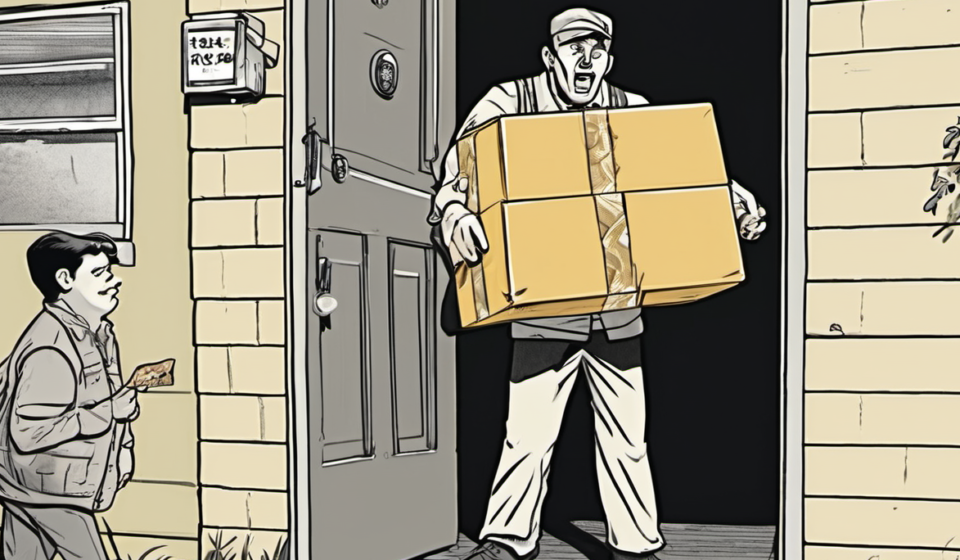 DoorDash Driver Delivers Food Naked, Family Shocked in Texas — AI-generated editorial illustration
