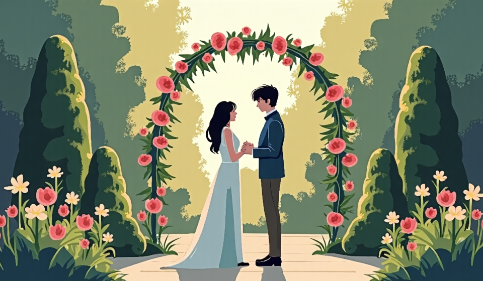 Billie Eilish Officiates Finneas’ Intimate Wedding to Claudia Sulewski — AI-generated editorial illustration