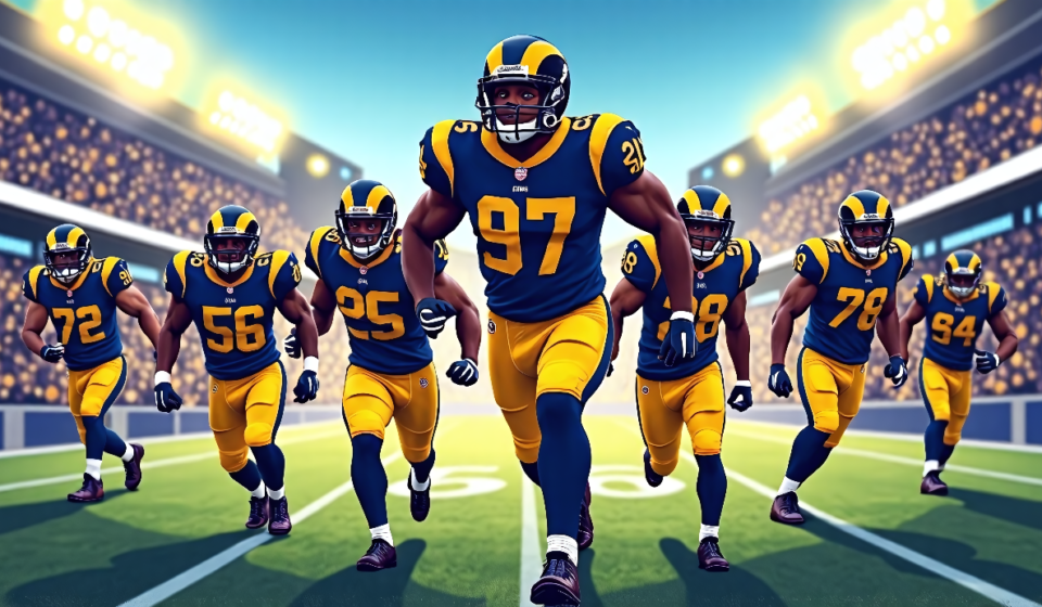 Rams Rank Among NFL's Top 10 Rosters Since 2000 — AI-generated editorial illustration