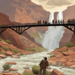 Grand Canyon Flash Floods Evacuate Dozens, Leave 15 Missing — AI-generated editorial illustration