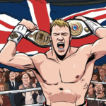 Will Ospreay Wins AEW World Title Over Kenny Omega at All In London — AI-generated editorial illustration