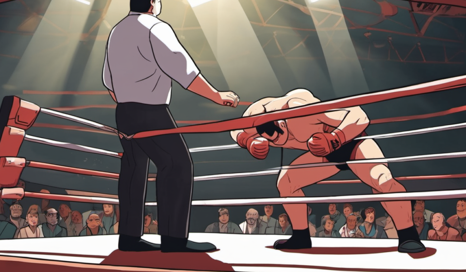 Kevin Owens Appears to Suffer Knee Injury After WWE House Show — AI-generated editorial illustration