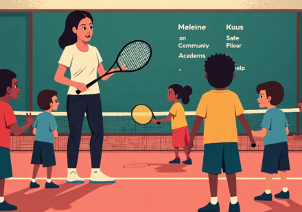 Harlem’s Junior Tennis Program Turns Rackets into Life Lessons — AI-generated editorial illustration