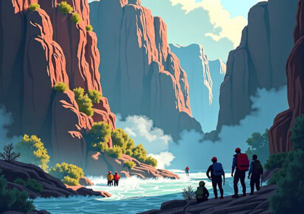 Texas Chiropractor and Hiking Group Among Grand Canyon Flood Missing — AI-generated editorial illustration