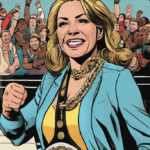 Mercedes Mone Wins AEW Women’s World Title at All In London — AI-generated editorial illustration