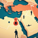 U.S. and Iran Trade Strikes After Joint Accusations — AI-generated editorial illustration