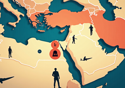 U.S. and Iran Trade Strikes After Joint Accusations — AI-generated editorial illustration