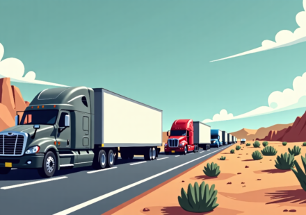 Arizona Busts 95 Illegal Truck Drivers With Blue‑State Licenses — AI-generated editorial illustration
