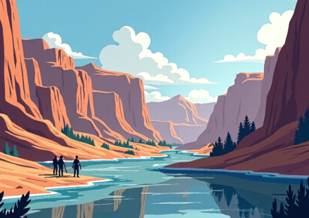 Grand Canyon Floods Disrupt Water Supply as Search for Missing Hikers Intensifies — AI-generated editorial illustration