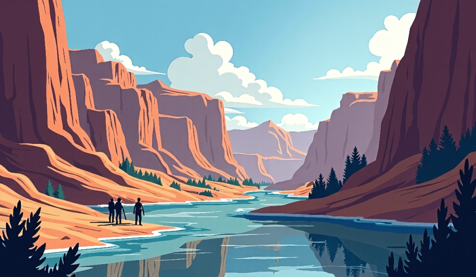 Grand Canyon Floods Disrupt Water Supply as Search for Missing Hikers Intensifies — AI-generated editorial illustration