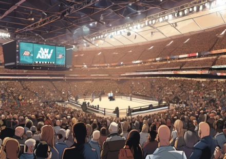 AEW Returns to UK for Two Historic 2027 Events — AI-generated editorial illustration