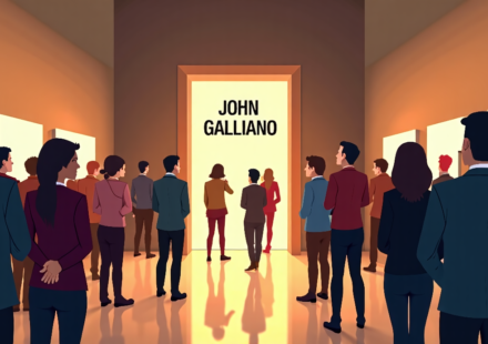 Met Gala Exhibit on John Galliano Dropped After Backlash — AI-generated editorial illustration