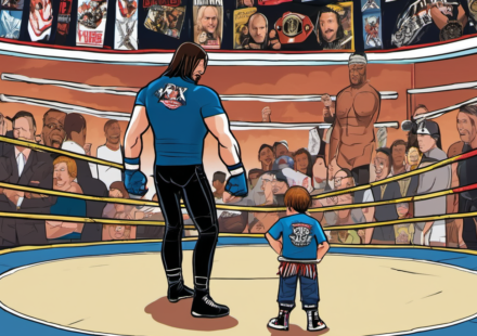 A.J. Styles Guides Son Avery Into TNA, Highlighting Key Learning Points — AI-generated editorial illustration