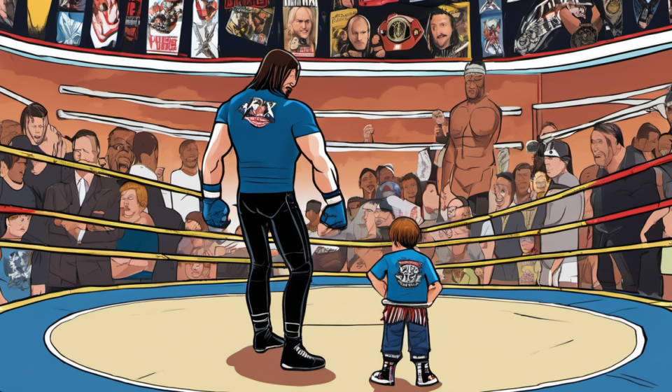 A.J. Styles Guides Son Avery Into TNA, Highlighting Key Learning Points — AI-generated editorial illustration