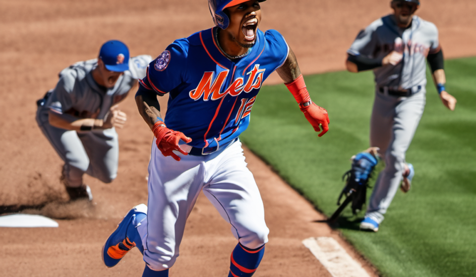 Mets Rally from 2 Runs Down for 5-4 Walk-Off Win Over Nationals on Francisco Lindor Single — AI-generated editorial illustration