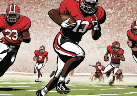 Nate Frazier’s Quest: Pouring Soul Into Every Yard for Georgia — AI-generated editorial illustration