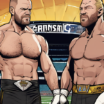 Adam Copeland Reflects on Historic AEW All In Moment with Christian Cage — AI-generated editorial illustration