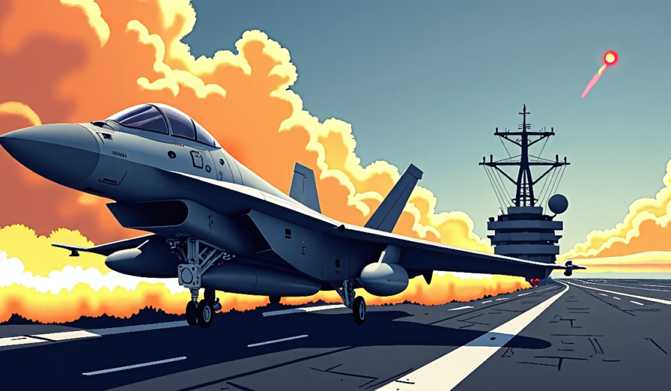 Navy’s New ‘MALICE’ Missile Extends Fighter Reach — AI-generated editorial illustration